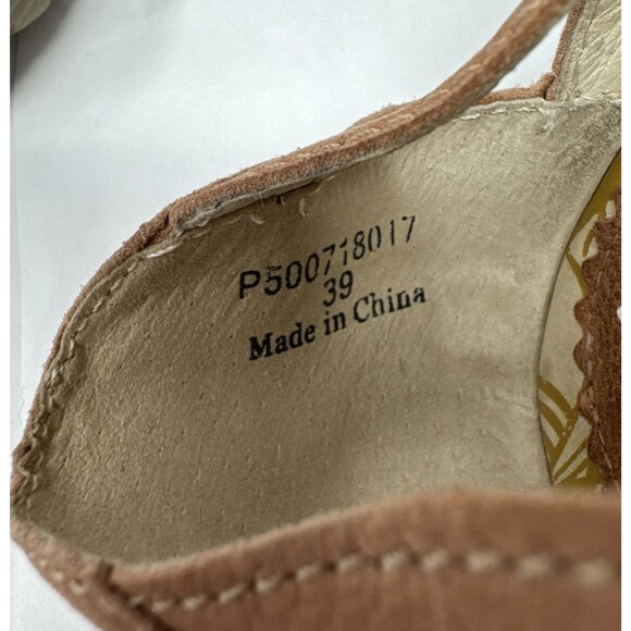 Fly London Yadi Rose Pink Leather Cutout Peep-toe Wedge Sandals 39 8 8.5 - Picture 3 of 10